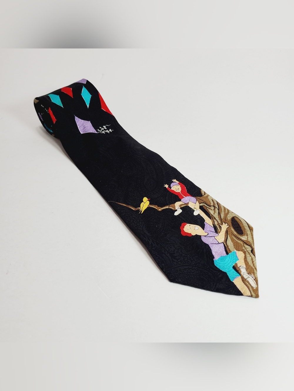 TeeHee Father & Son Kite Theme Men's Silk Neck Tie 56x3.75"